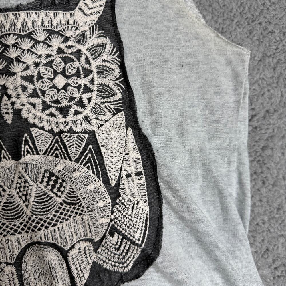 Mary Jane Tank Top Womens Small Gray Owl Print Festival Summer - Picture 7 of 11